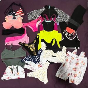 NIKE,SHEIN ,SPEEDO ,YOGALICIOUS,UNDERARMER, VS ,LOT OF FITNESS & SWIM WEAR.SZ M